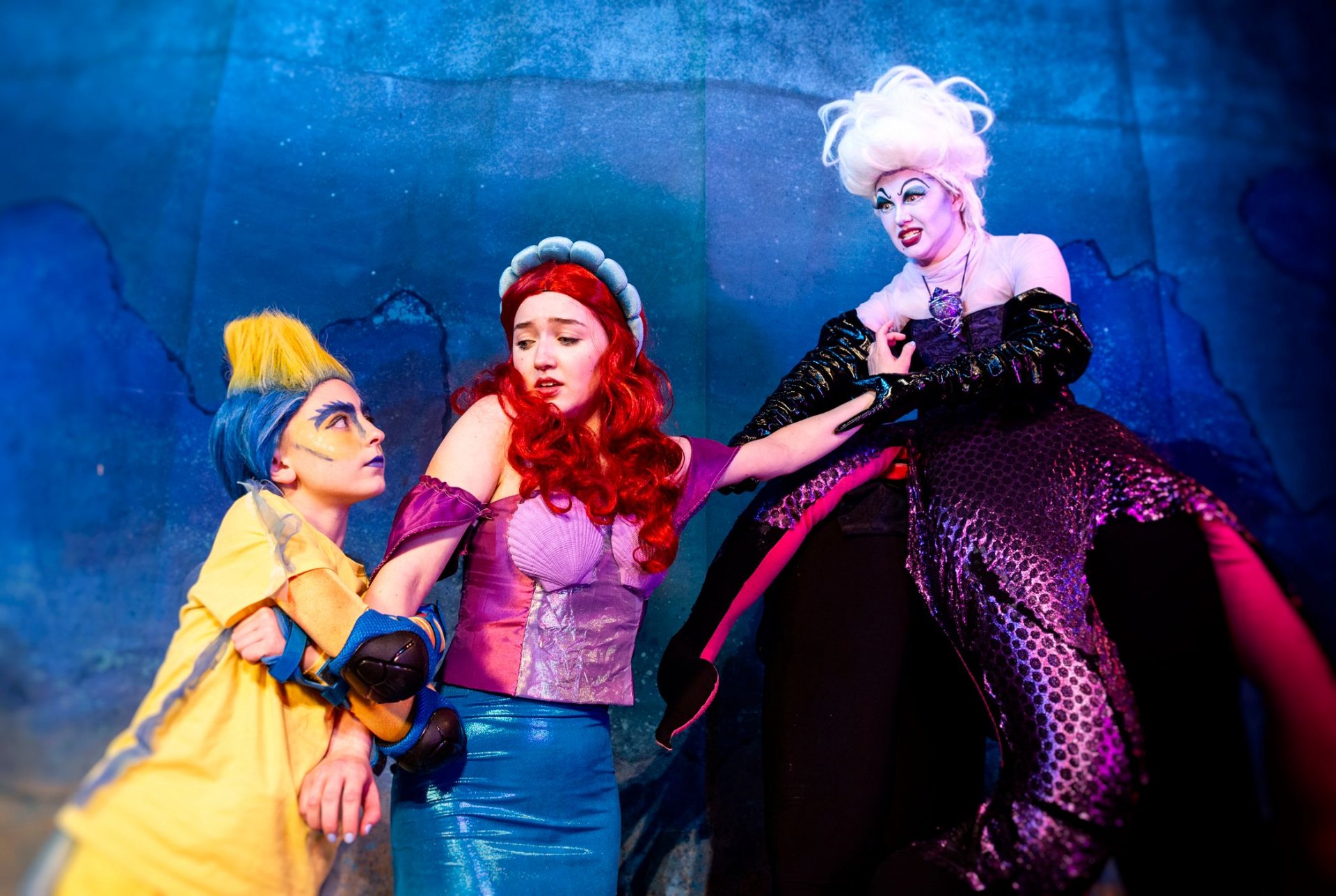 Flounder, Ariel, and Ursula