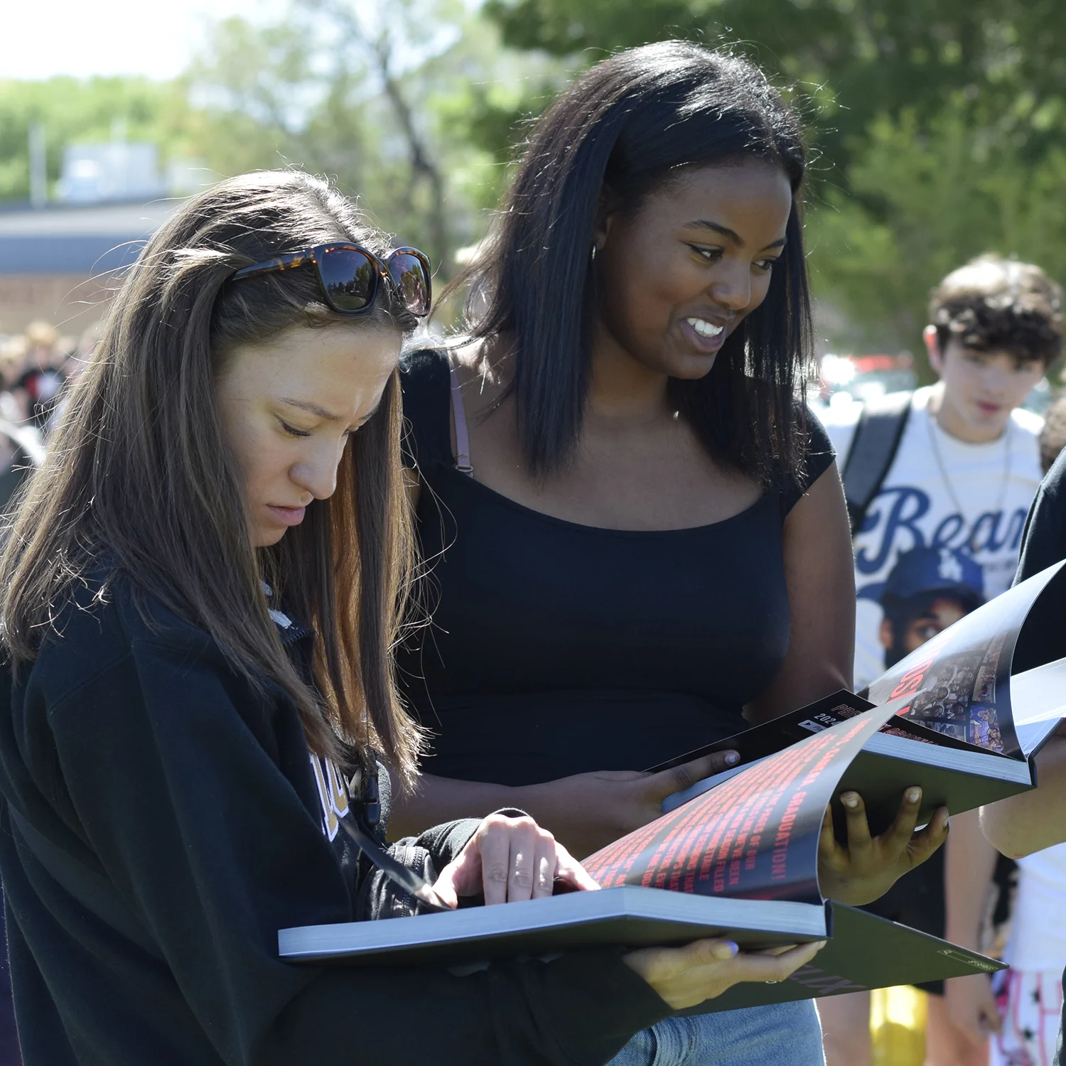 Yearbook Day On Yearbook Day, every student receives a yearbook and enjoys food and outdoor fun while they peruse the publication and spend time gathering signatures from friends and faculty.