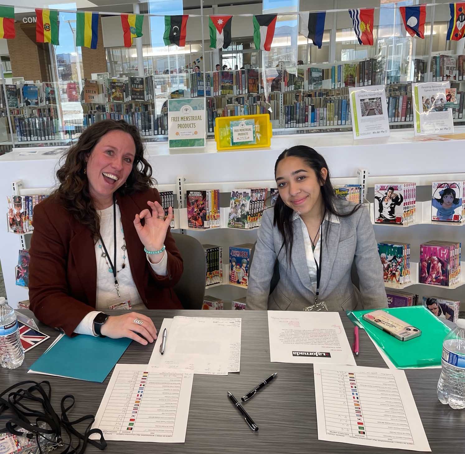 Modern Languages Teacher Dr. Juliana Todescan and Mya Lathon '23 served as moderators