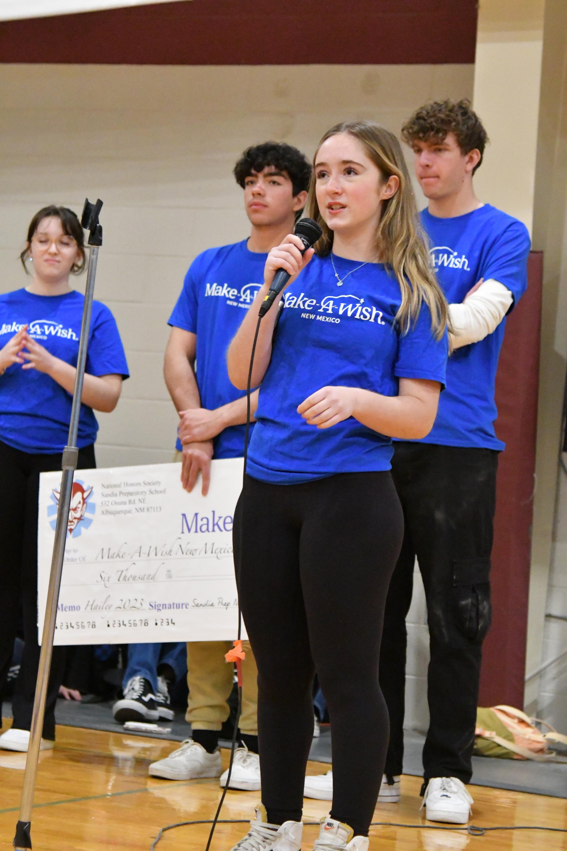 Sandia Prep NHS students at all-school assembly for Make-A-Wish