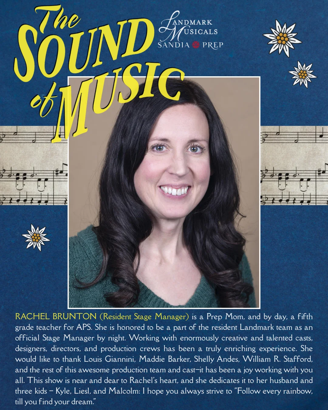 Sandia Prep parent Rachel Brunton, resident stage manager